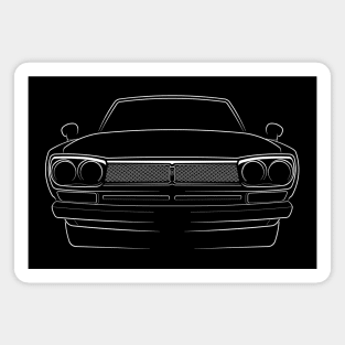 1972 Nissan Skyline KPGC10 - front stencil, white Magnet